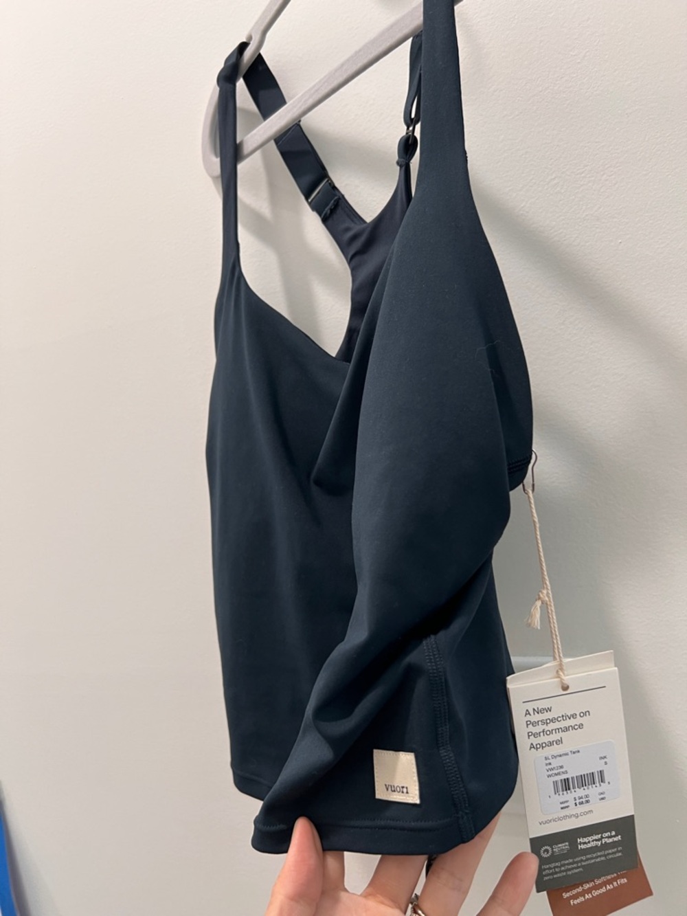 NWT❤️Vuori S Ink Racerback Adjustable-Strap Sports dynamic Tank NAVY
